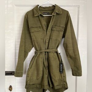 Blank NYC army green utility romper